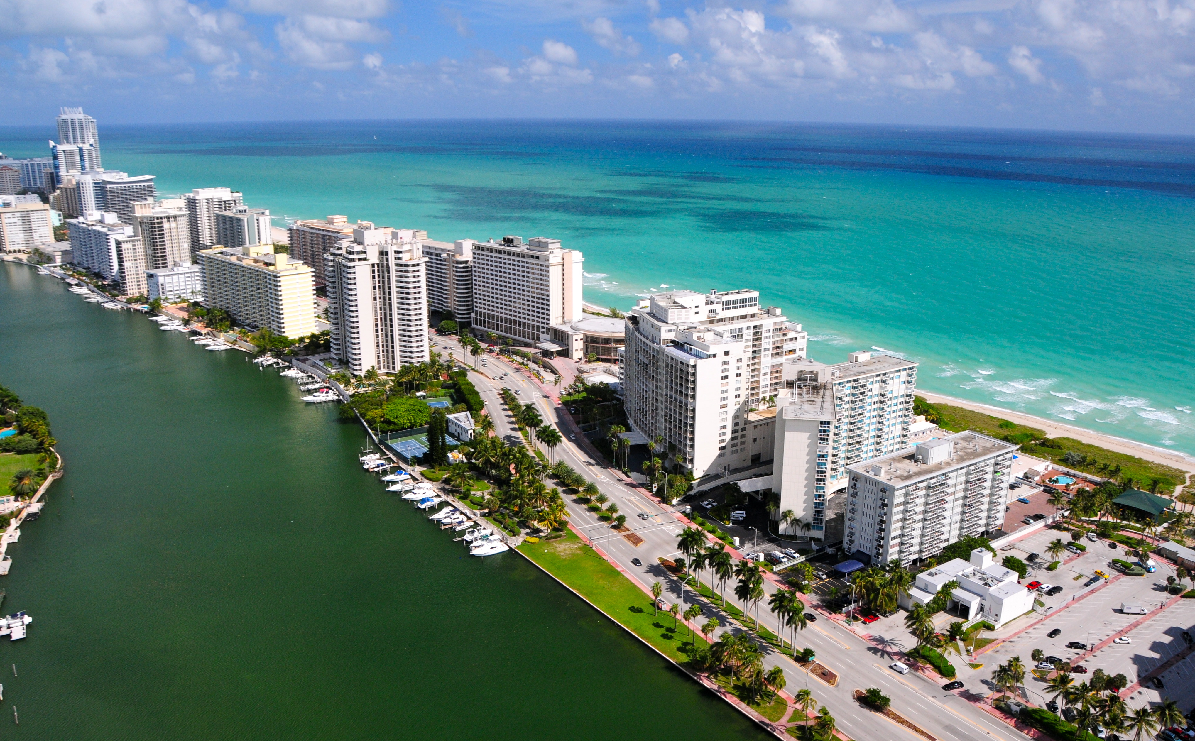 Arial view of Miami Beach, Florida